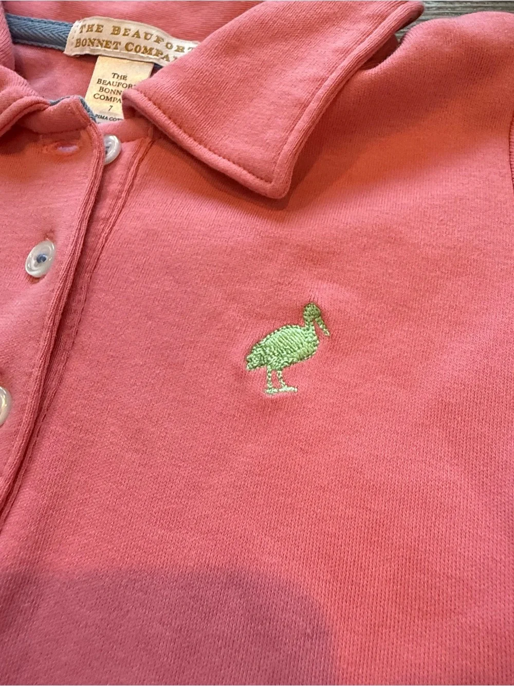 The Beaufort Bonnet Company Coral Pink Polo Dress for Girls, Pima Cotton